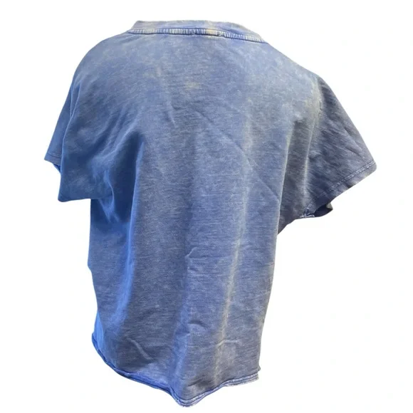 Authentic Mineral Washed Solid USA Patched Knit Top - Blue - Picture 7 of 7